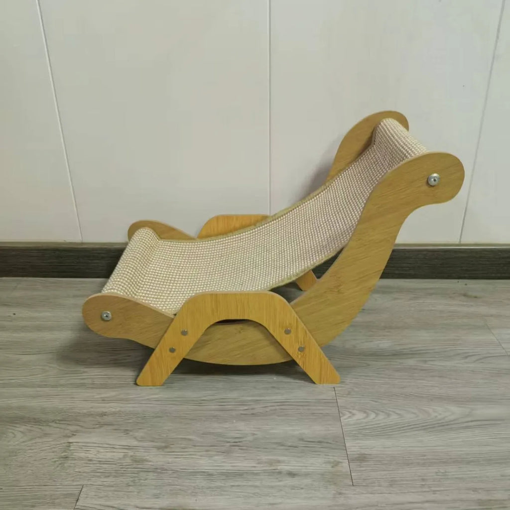 Wooden eco-friendly cat scratching board lounge chair, suitable for all seasons without mute, integrated scratch resistant cat bed