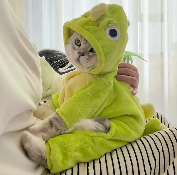 New cute cat clothing, thickened for warmth and with a pull-over design