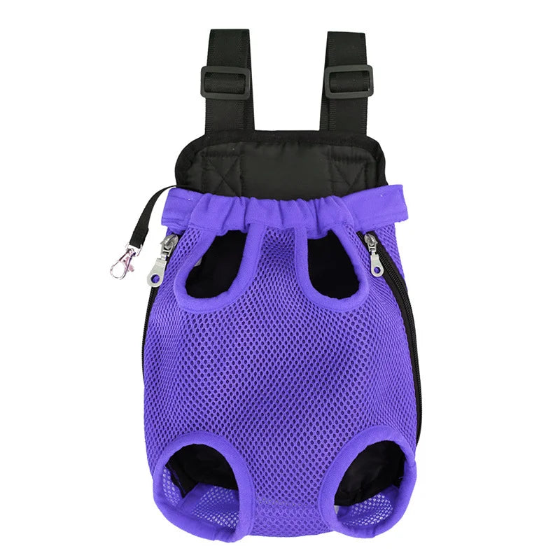 Breathable mesh pet backpack, foldable outdoor travel dog backpack