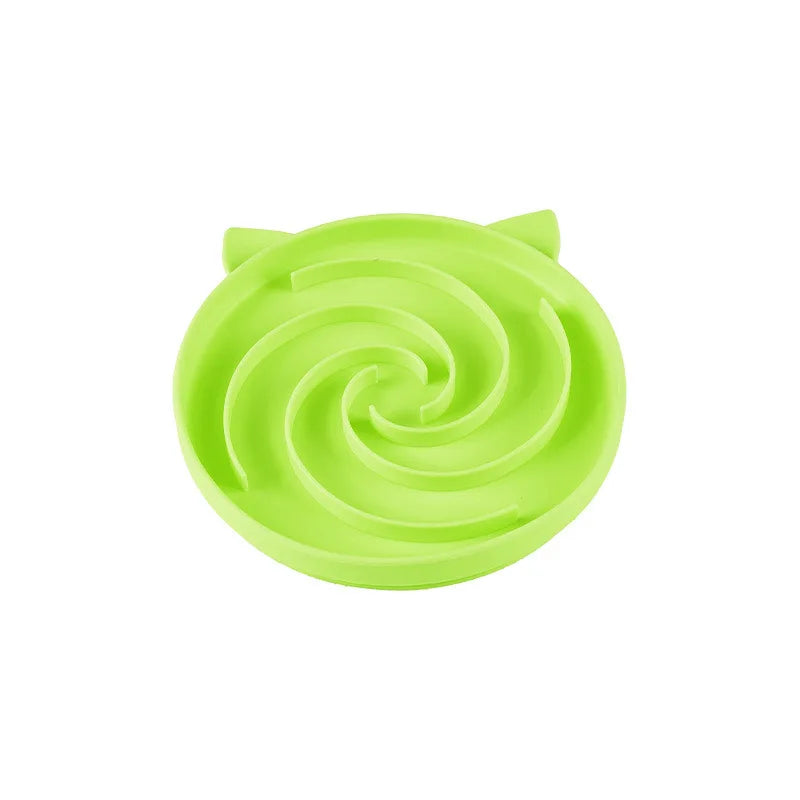 Cat and dog silicone spiral pet anti slip slow food bowl, anti suffocation and slow food design