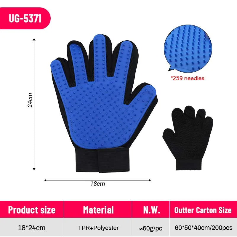 Hot selling 2-in-1 Five Finger Hair Removal Silicone Pet Cat Cleaning Hair Removal Device Beauty Hair Removal Bath Brush Gloves