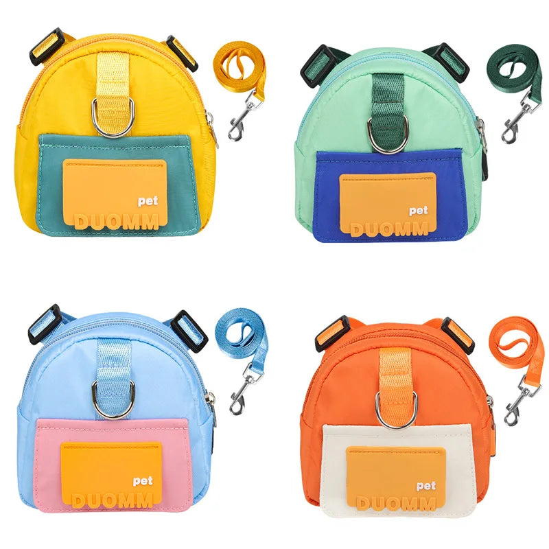 Outdoor pet walking harness backpack