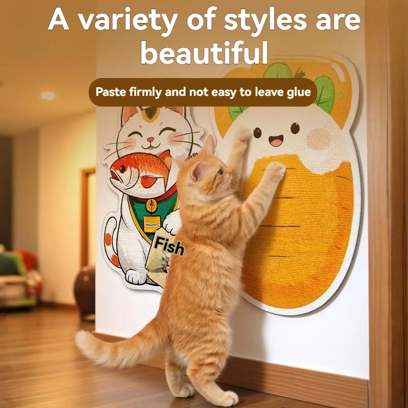 Cartoon cat climbing wall sticker sofa protection sticker scratch resistant and wear-resistant multifunctional wall sticker cat scratch board