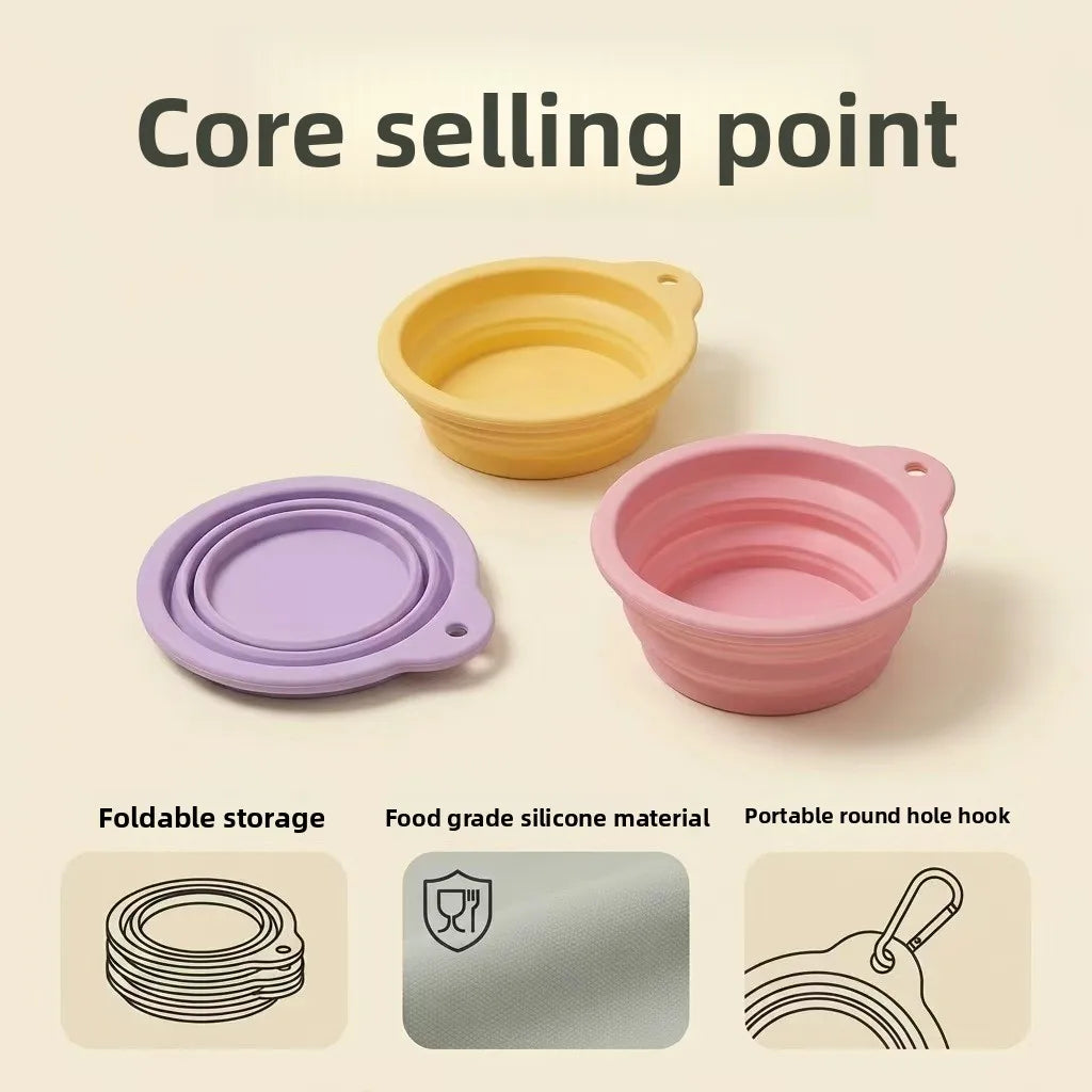 Foldable pet feeding and drinking bowl