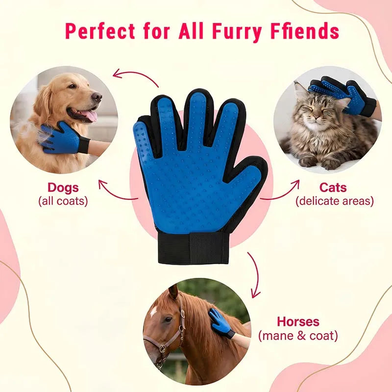 Hot selling 2-in-1 Five Finger Hair Removal Silicone Pet Cat Cleaning Hair Removal Device Beauty Hair Removal Bath Brush Gloves