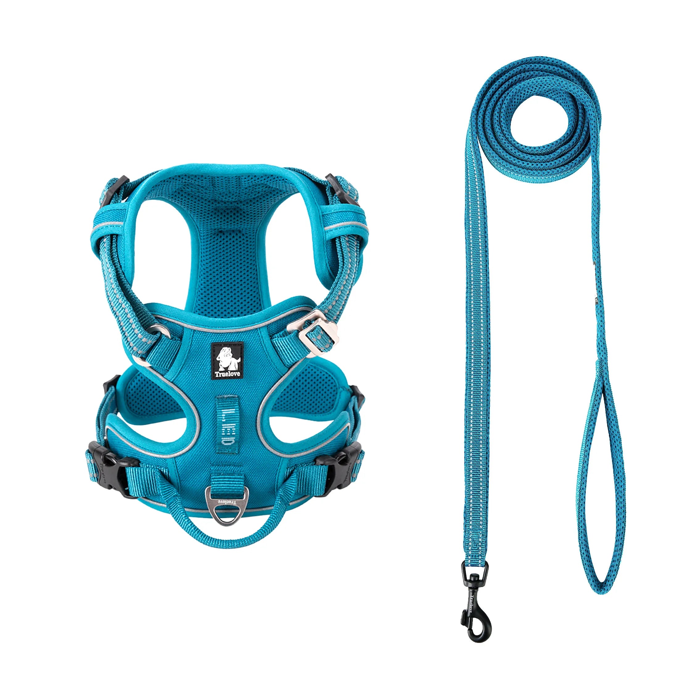Truelove Luxury Adjustable Best Pet Harness Leash Collar Set Reflective Anti Pull Premium Dog Training Vest for Small Large Cats