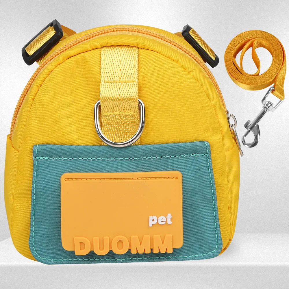 Outdoor pet walking harness backpack