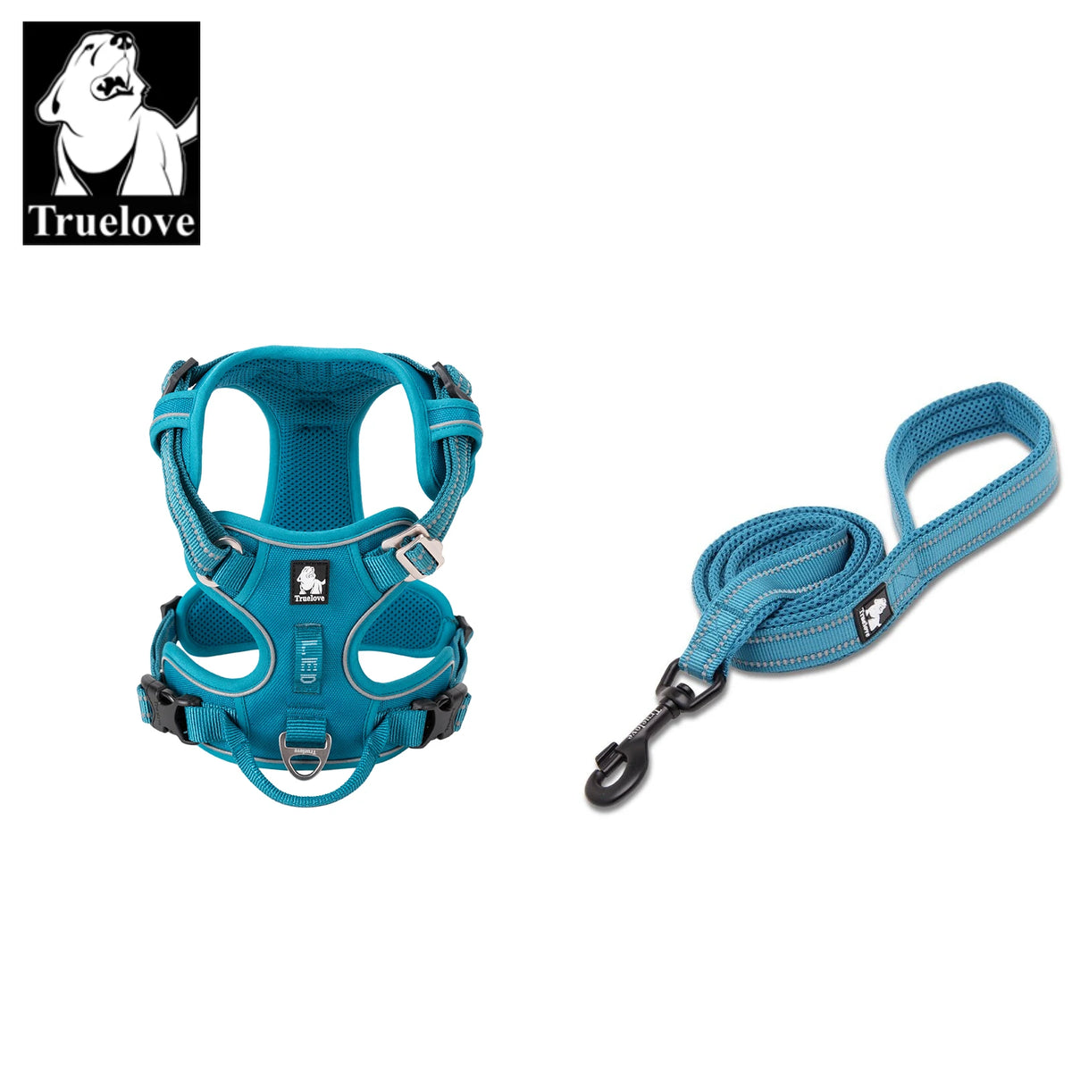 Truelove Luxury Adjustable Best Pet Harness Leash Collar Set Reflective Anti Pull Premium Dog Training Vest for Small Large Cats