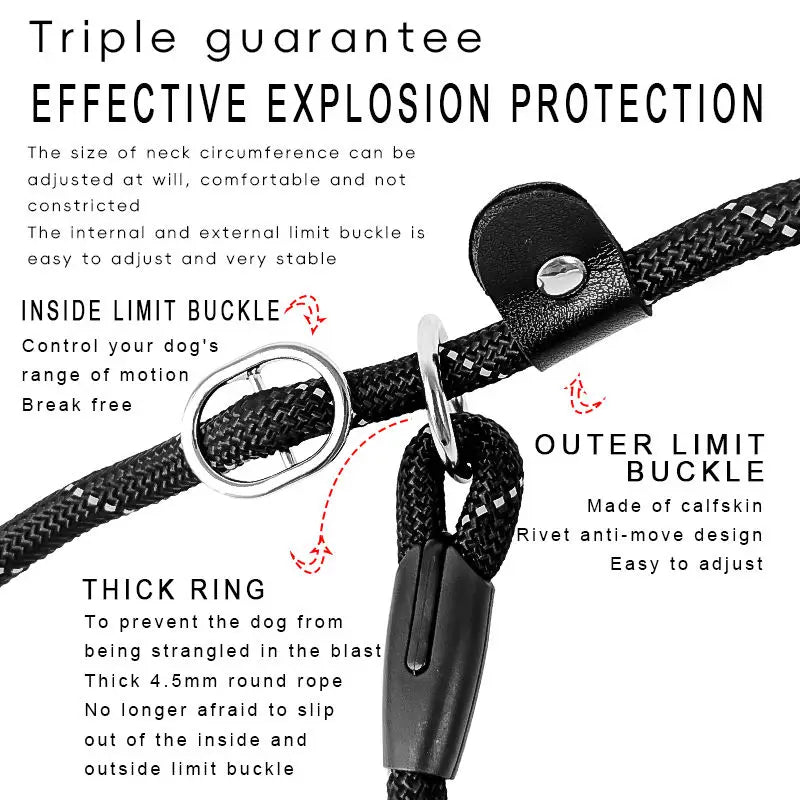High quality luxury dog leash, comfortable and durable, suitable for mountaineering