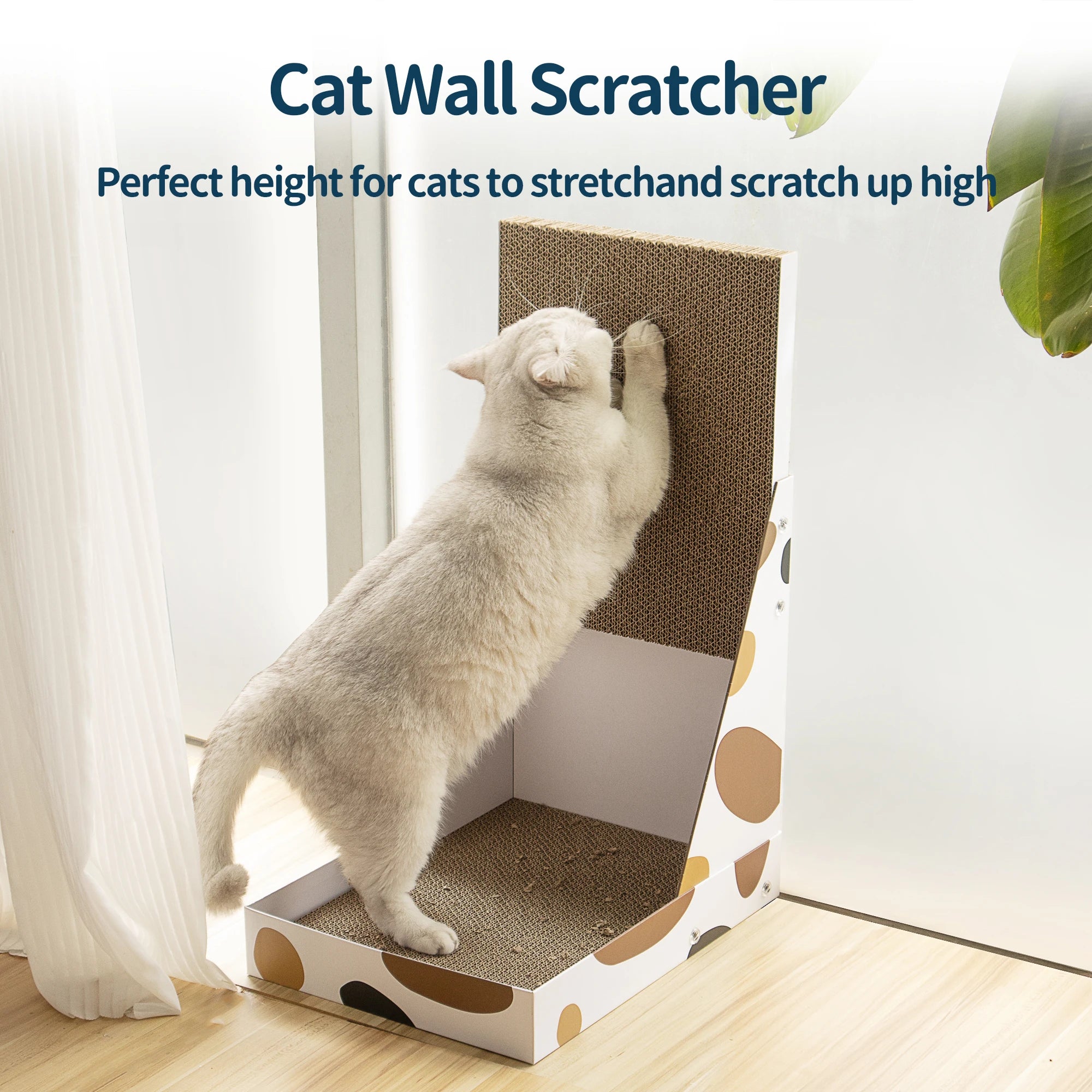 Vertical L-Shaped Cat Wall Scratcher Indoor Cat Tree for Scratching Comfortable and Fun Cat Furniture