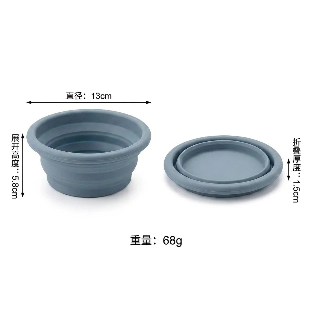 Foldable pet feeding and drinking bowl