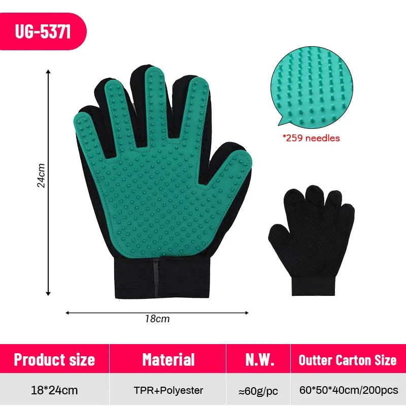 Hot selling 2-in-1 Five Finger Hair Removal Silicone Pet Cat Cleaning Hair Removal Device Beauty Hair Removal Bath Brush Gloves