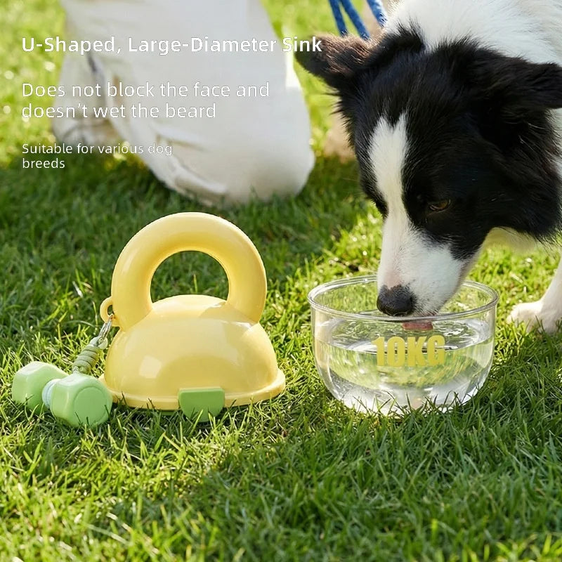 Outdoor water bottles and food feeders for dogs
