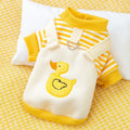 Cartoon Duck Striped Pet Hoodie Autumn/Winter Thin Edition Dog/Cat Clothes