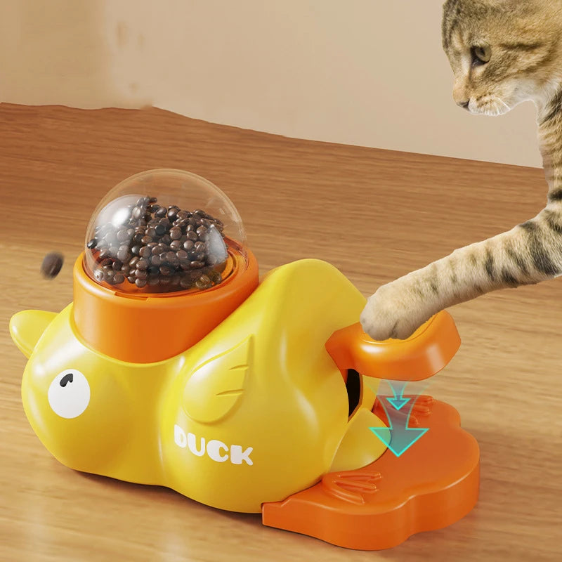 Plastic duck food feeder washable cat dog puzzle toy