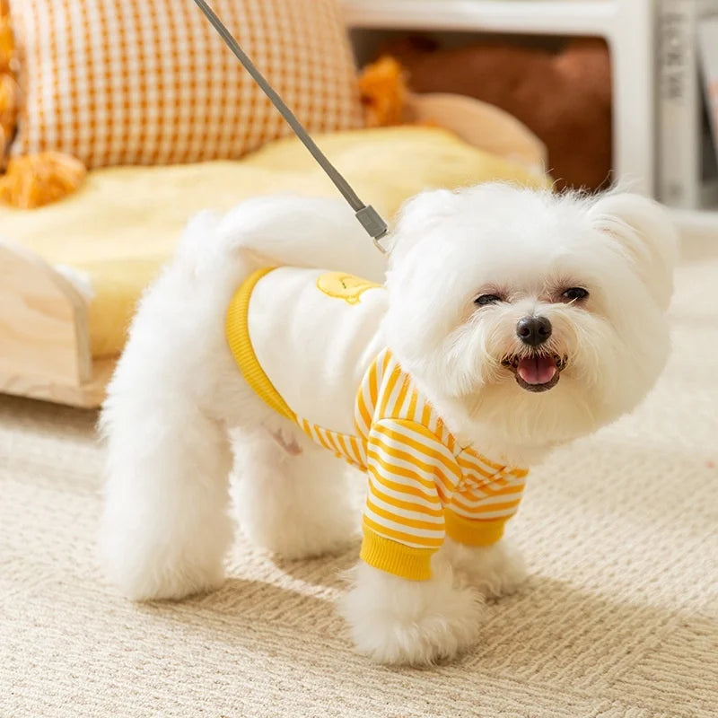Cartoon Duck Striped Pet Hoodie Autumn/Winter Thin Edition Dog/Cat Clothes