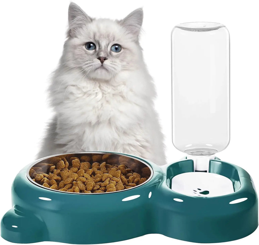 Two-in-One Cat & Dog Bowl 2L Plastic Steel Pet Food & Water Bowl, Suitable for Water/Food/Rice