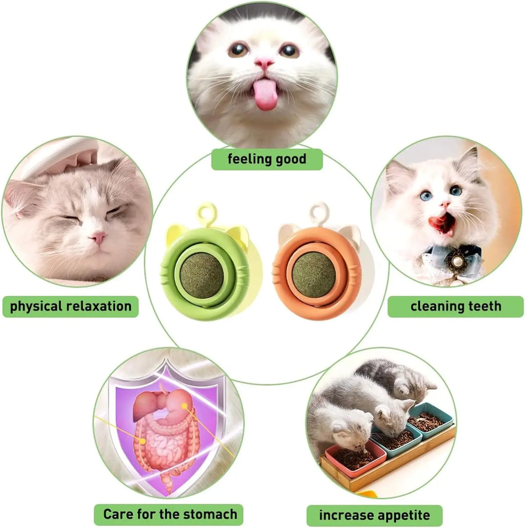Cat clip ball interactive cat toy 360 degree rotation cat clip snacks
