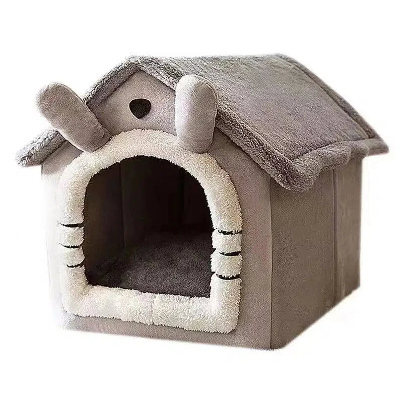 2-in-1 foldable modern solid pet house sofa cat hole bed, suitable for small/medium-sized cats and puppies, indoor warm dog house, washable, detachable