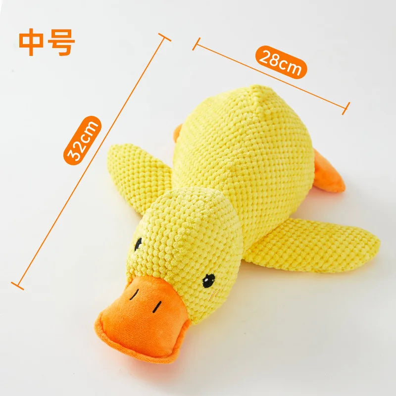 Dogs relieve boredom, grind their teeth, ducks enjoy themselves, and make sounds with toys