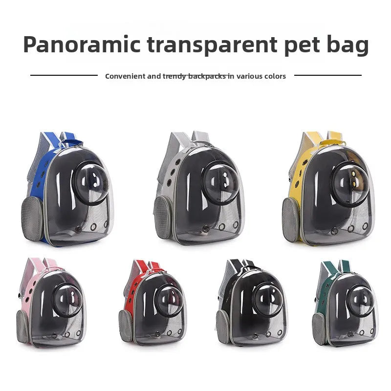 New PVC transparent cat bag with stylish space cabin, breathable and lightweight, capable of bearing 7 kilograms, side window