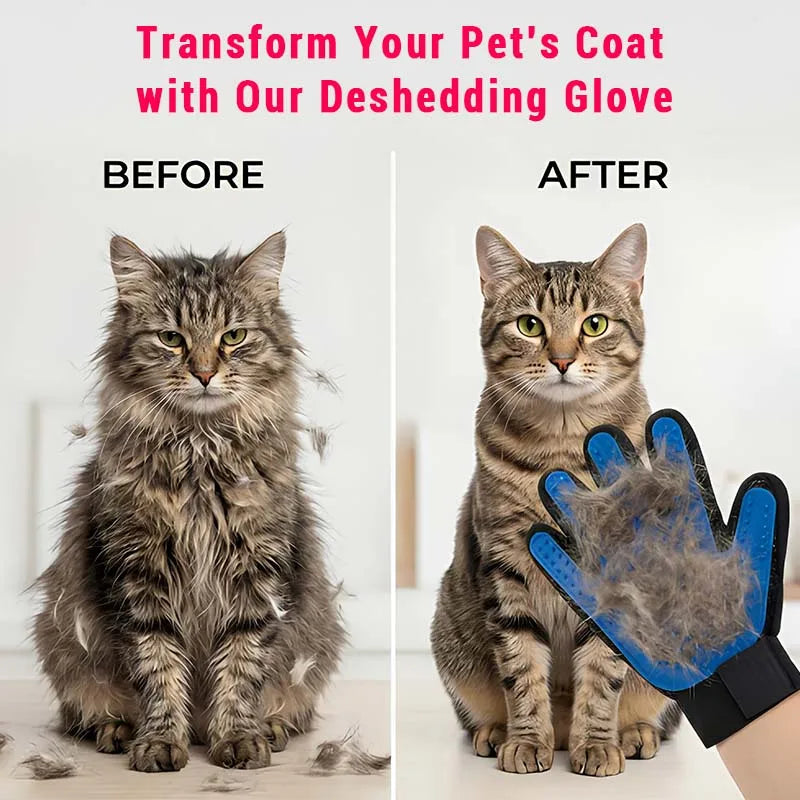 Hot selling 2-in-1 Five Finger Hair Removal Silicone Pet Cat Cleaning Hair Removal Device Beauty Hair Removal Bath Brush Gloves