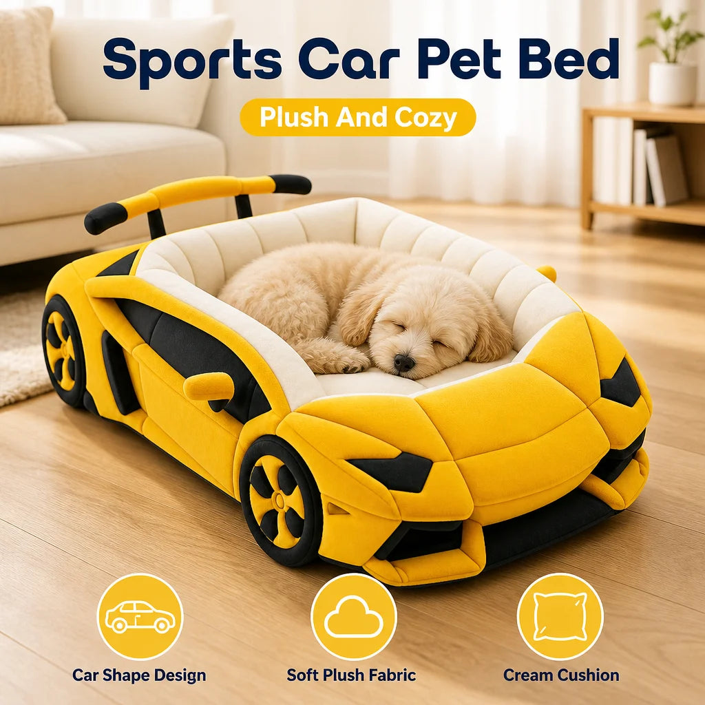 Car shaped pet bed plush pet nest, suitable for small dogs and cats