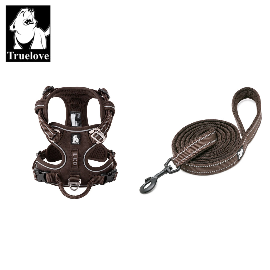 Truelove Luxury Adjustable Best Pet Harness Leash Collar Set Reflective Anti Pull Premium Dog Training Vest for Small Large Cats