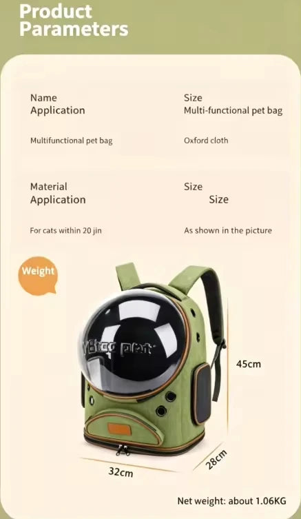 Transparent waterproof outdoor cat bag