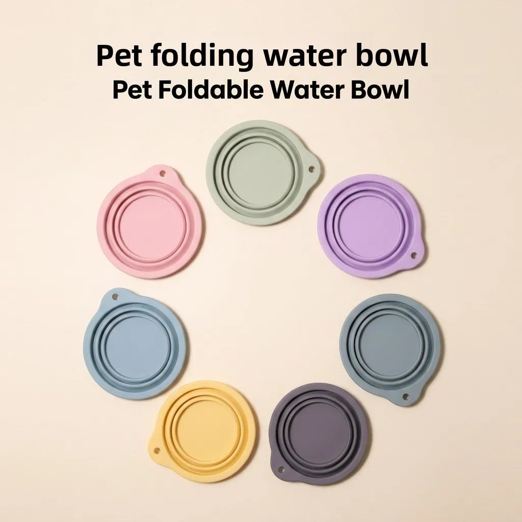 Foldable pet feeding and drinking bowl