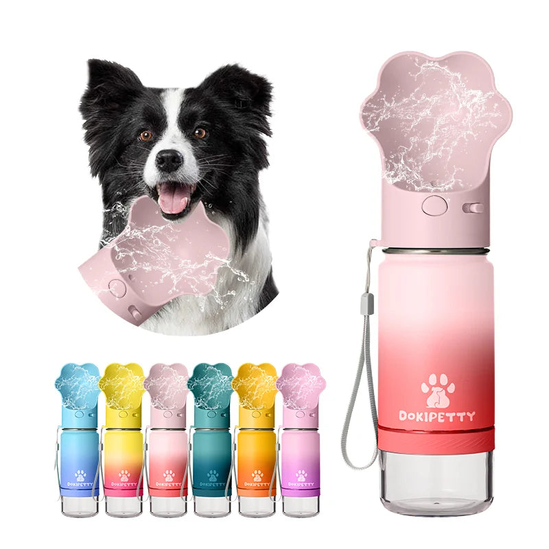 2-in-1 stainless steel dog food box and eco-friendly water bottle, leak proof lock, lightweight