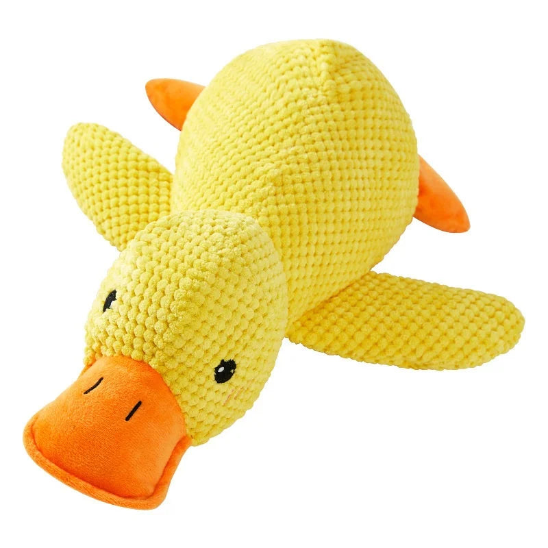 Dogs relieve boredom, grind their teeth, ducks enjoy themselves, and make sounds with toys
