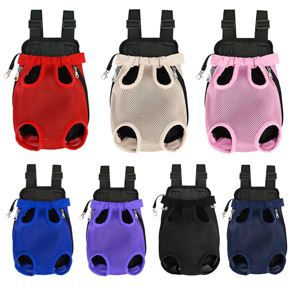 Breathable mesh pet backpack, foldable outdoor travel dog backpack
