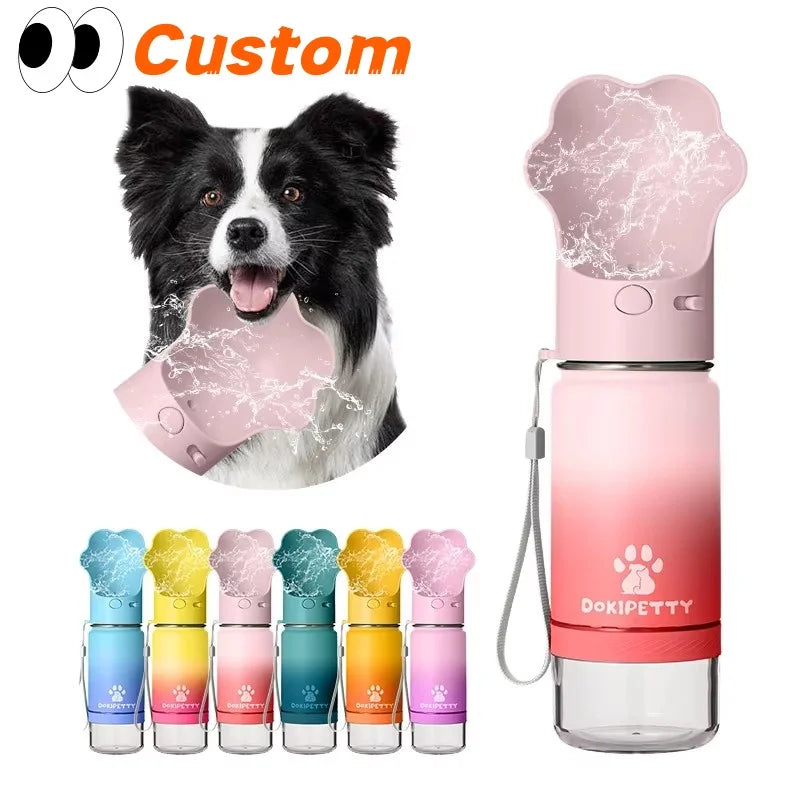 2-in-1 stainless steel dog food box and eco-friendly water bottle, leak proof lock, lightweight
