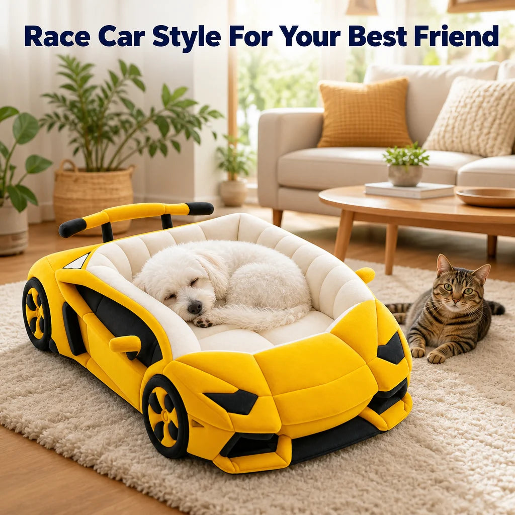 Car shaped pet bed plush pet nest, suitable for small dogs and cats
